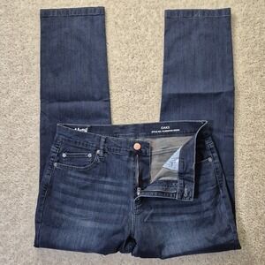 Mugsy Oaks Jean Mens 35/32 Dark Wash Stretch Slim Straight Comfort Preppy